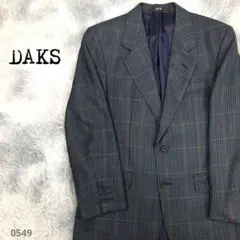 DAKS ダックス テーラードジャケット チェック ウール100％　0549★