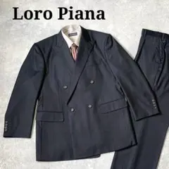 ロロピアーナ　ストライプ　メンズ　 ダブルブレスト　スーツ　ネクタイ付き