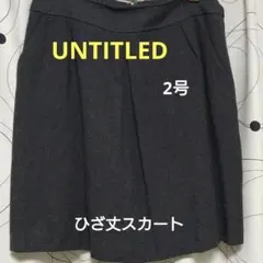 ★送料込★UNTITLED　アンタイトル　ひざ丈　台形スカート　グレー