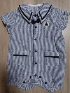 セーラー襟 ストライプ　ロンパース60
