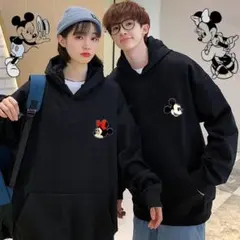 【新品、未使用】ミッキー ミニー 刺繍 パーカー M331