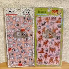 (正規品) ディズニー　プチドロップステッカー♡101匹わんちゃん、バンビ