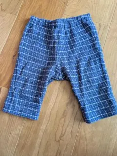 青系 チェック柄 パンツ 70cm