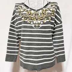 美品 グレースコンチネンタル トップス カットソー 長袖 ニット ビジュー