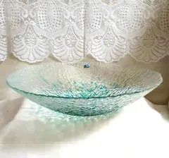 [美品] 青森伝統工芸 津軽びいどろ 大鉢 ガラス大皿のサムネイル