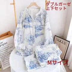 パジャマM長袖レディース上下セット夏春秋冬ダブルガーゼ 長パンツ春夏秋冬寝巻き