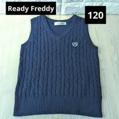 Ready Freddy紺色ケーブル編みVネックニットベスト120cm
