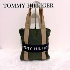 TOMMY HILFIGER 美品✨A4トートバッグ キャンバス地 カーキのサムネイル