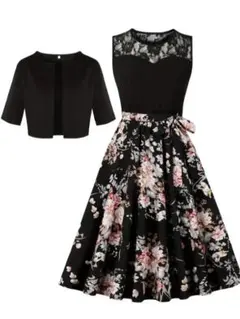 【断捨離値下】新品⭐大きいサイズ⭐Ｌ⭐ワンピース⭐ボレロ付き⭐花柄⭐おしゃれ