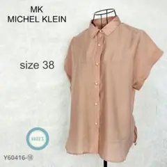 エムケーミッシェルクラン トップス シアー ブラウス パール調ボタン サイズ38