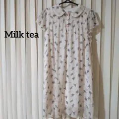Milktea マタニティワンピース チュニック バレリーナ柄 産前産後 授乳口のサムネイル
