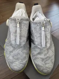 adidasジッパー式メッシュゴルフシューズ グレー