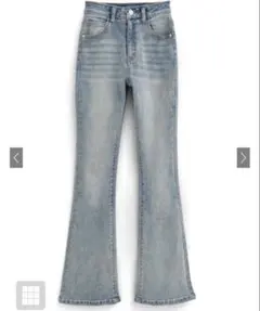 セミフレアデニムパンツ［Cu508］　ライトブルー