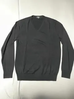 ユニクロ　エクストラファインメリノ Vネックセーター 長袖M ブラック