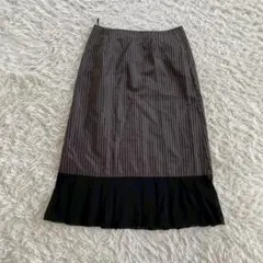 E1-15 INTELLECTION ロングプリーツスカート 44 大きいサイズ