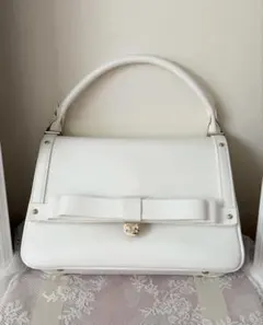 【本日12時迄】入学式 メゾンドフルール リボンバッグ 白 美品