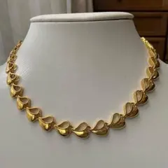 【日本製】金メッキネックレス　ゴージャス　ゴールド　ハート　パーティー