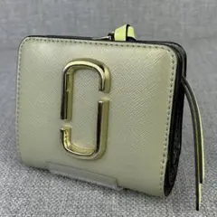 美品マークジェイコブス★２つ折りスモールウォレット 折財布 レザー 本革 薄緑のサムネイル