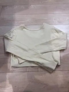 ungrid クロップドハニカムロングスリーブT イエロー