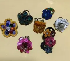 花デザインの指輪 7個セット