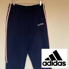 adidas トラックパンツ ネイビー トリコロールライン ジャガーパンツ
