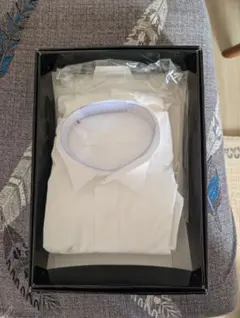 結婚式新郎ウイングカラーシャツLサイズホワイト ドレスシャツ 長袖 ボックス入り
