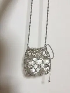 ビーズ ショルダーバッグ 巾着バッグ
