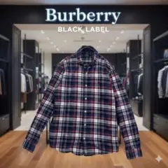 Burberry Black Label ノバチェック柄長袖シャツ ネルシャツ
