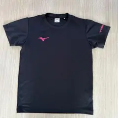 Mizuno バレーボールシャツ XSサイズ　黒地×ピンクロゴ