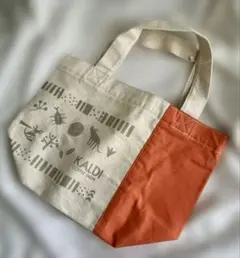 KALDI トートバッグ オフホワイト/オレンジ