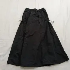 黒 ロングスカート かっこいい ゴムウエストのサムネイル
