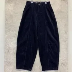 コーデュロイ ワイドパンツ ダークネイビー