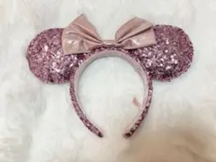 ディズニー ミニー カチューシャ ピンク スパンコール 美品