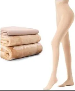 極暖タイツ 裏起毛ストッキング 美脚効果 ベージュ