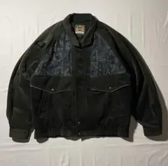 ダークグリーン 幾何学模様 ジャケット