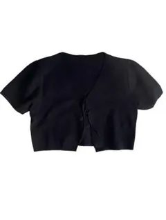 SHEIN 半袖 ボレロ カーディガン ブラック Sのサムネイル