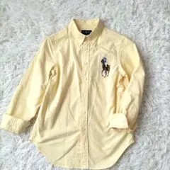 ラルフローレン　ビッグポニー　刺繍　カスタムフィット イエロー BDシャツ M