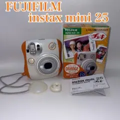 【美品】チェキ FUJIFILM instax mini 25 箱・レンズ付き