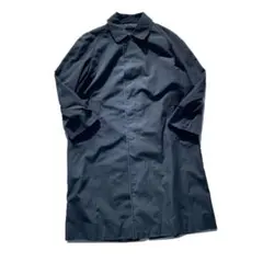 【90s】Burberry ギャバジン ロング ステンカラーコート ネイビー