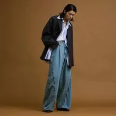 3wayサイドジップバギーデニムパンツ