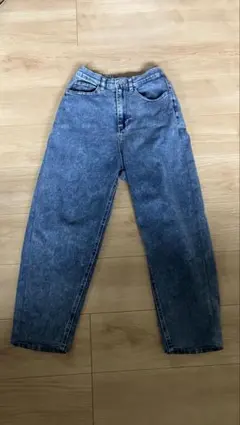 低身長デニムライトブルーハイウエストデニムパンツ