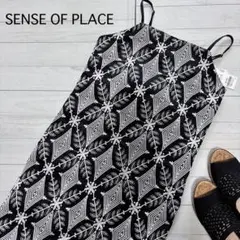 新品タグ付き SENSE OF PLACEインド刺繍 ロングワンピース ブラックのサムネイル