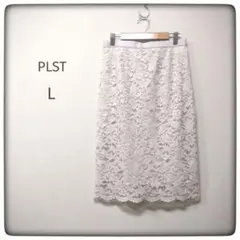 PLST レースタイトスカート L ライトグレー セレモニー オフィス 上品のサムネイル