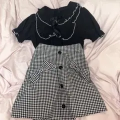アンクルージュ Ank Rouge ブラウス スカート ギンガム リボン フリル
