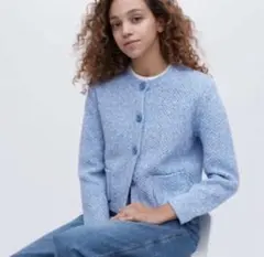 ユニクロ　UNIQLO ニットショートジャケット　新品タグ付き　 カーディガン