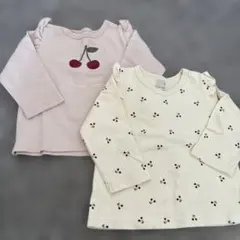 petit main チェリー柄 Tシャツ 2枚セット サイズ80