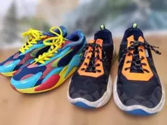 ブランド品摩耗少 COACH PUMA ランニングスニーカー 2足セット まとめ