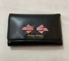 あやさん専用 ミュウミュウ miumiu 三つ折り財布 正規品 ブラック