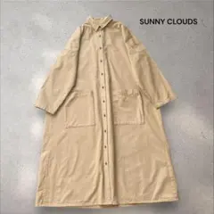サニークラウズ コートにもなるワンピース シャツワンピース M ゆったり 厚手