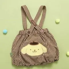 サンリオ　ポムポムプリン　チェック柄サロペット